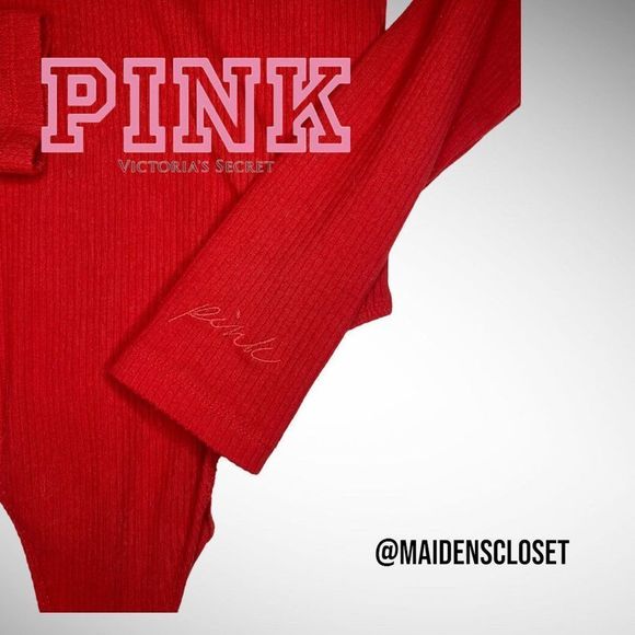 Victoria Secret PINK Ribbed Button-Up Bodysuit - Picture 4 of 10